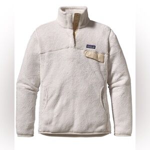 Patagonia Women’s Re-Tool Snap-T Fleece Jacket in Raw Linen/White X Dye Sz L
